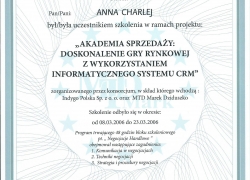 Certyfikat Zaświadczenie Uczestnictwa w Szkoleniu