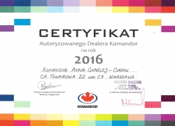 certyfikat 2016